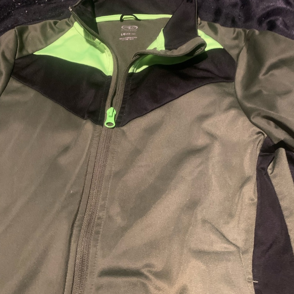 Boys Classic Jogger set Green/Black  glow in the dark joggers jacket Size 10/12
